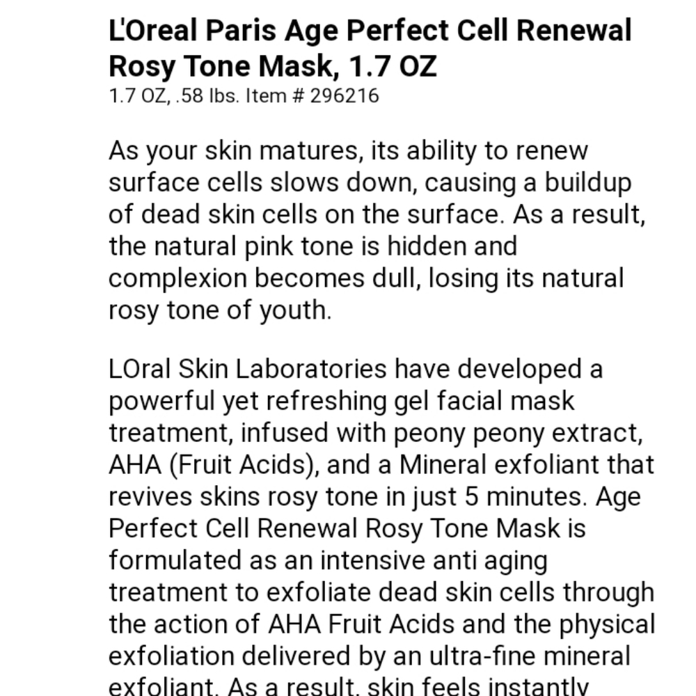 L'Oreal Age Perfect 5 min mask Rosy Tone Imperial Peony - Picture 5 of 6